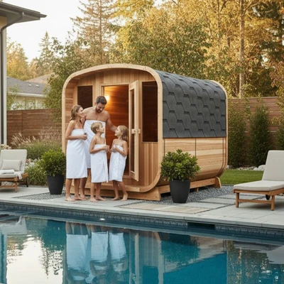 Gambar Acroz Outdoor Sauna 200x204x210 cm - Cokelat