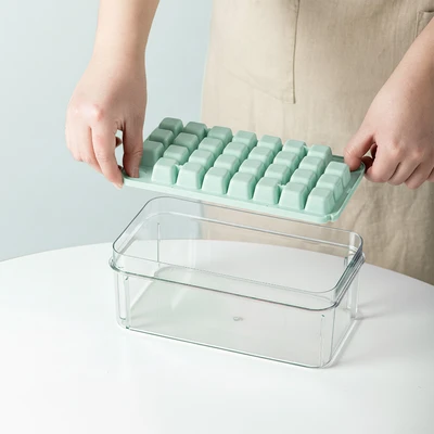 Gambar Culinart Cetakan Es Batu 2 Layer Dengan Tutup Tekan - Hijau