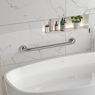 Gambar Fosa Pegangan Kamar Mandi Stainless Steel 68x8x7.75 cm - Silver Chrome