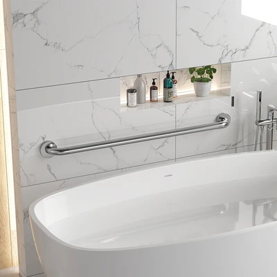 Gambar Fosa Pegangan Kamar Mandi Stainless Steel 98x8x7.75 cm - Silver Chrome