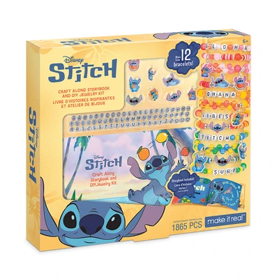 Gambar Make It Real Disney Stitch Craft Along Storybook & DIY Jewelry Kit - Mix