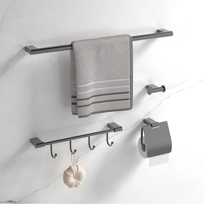 Gambar Acroz Set Gantungan Dinding Kamar Mandi - Abu-abu