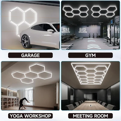 Gambar Krisbow Lampu Langit-Langit Hexagonal 168 Watt 16800 Lumens Set 5 pcs - Putih