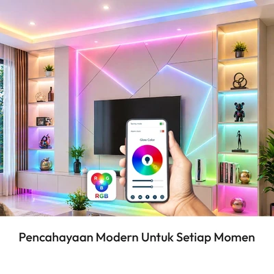 Gambar Krisbow Sync Set Lampu LED Strip Neon Flex RGB 45 Watt 5 Meter - Mix