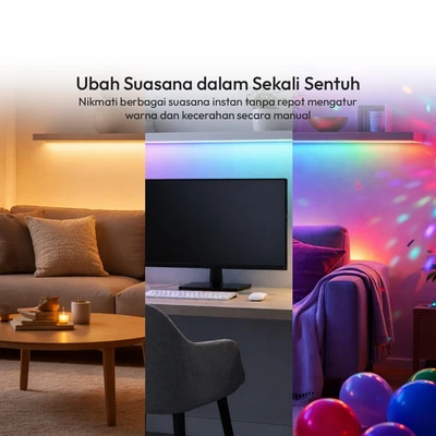 Gambar Krisbow Sync Set Lampu LED Strip Neon Flex RGB 45 Watt 5 Meter - Mix