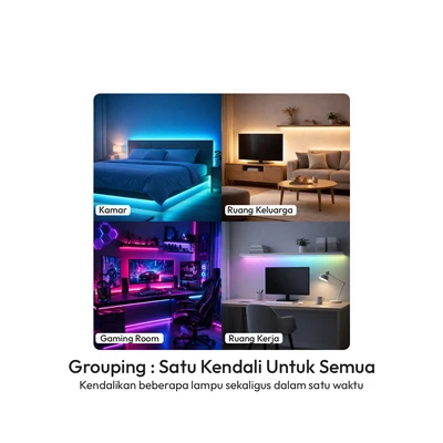 Gambar Krisbow Sync Set Lampu LED Strip Neon Flex RGB 45 Watt 5 Meter - Mix
