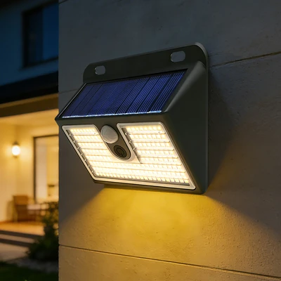 Gambar Krisbow Zura G2 Lampu Dinding Outdoor Solar 0.5 Watt 100 Lumens Warm White - Hitam