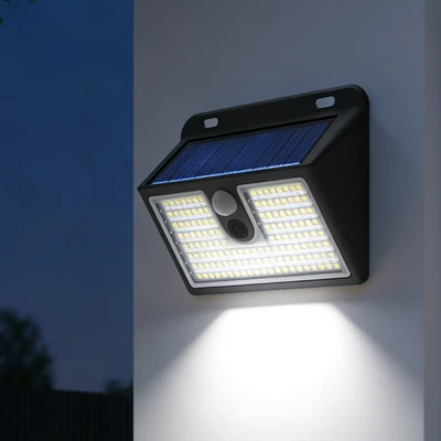 Gambar Krisbow Zura G2 Lampu Dinding Outdoor Solar 0.5 Watt 100 Lumens Cool Daylight - Hitam