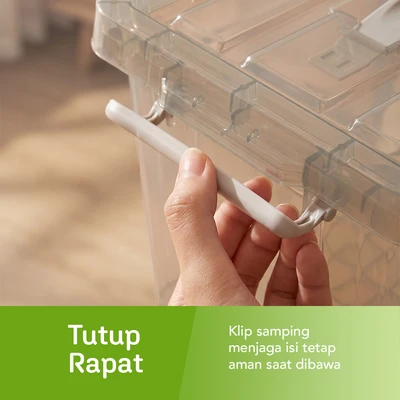Gambar Stora Kotak Penyimpanan Dengan Tutup Set 3 pcs - Abu-Abu