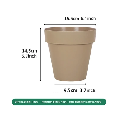 Gambar Soleil Nara Pot Tanaman Plastik Basic 15.5x15.5x14.5 cm - Cokelat