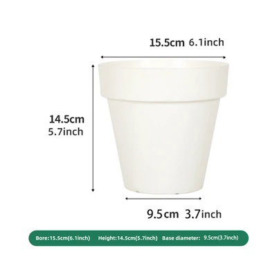 Gambar Soleil Nara Pot Tanaman Plastik Basic 15.5x15.5x14.5 cm - Putih