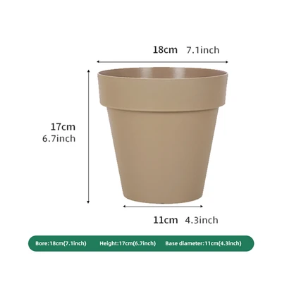 Gambar Soleil Nara Pot Tanaman Plastik Basic 18x18x17 cm - Cokelat