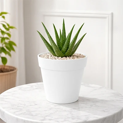 Gambar Soleil Nara Pot Tanaman Plastik Basic 23x23x21 cm - Putih