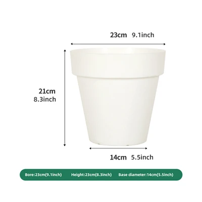 Gambar Soleil Nara Pot Tanaman Plastik Basic 23x23x21 cm - Putih