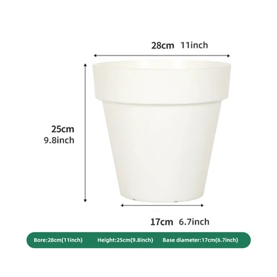 Gambar Soleil Nara Pot Tanaman Plastik Basic 28x28x25 cm - Putih