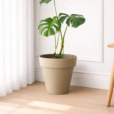 Gambar Soleil Nara Pot Tanaman Plastik Basic 33x33x30 cm - Cokelat