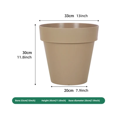 Gambar Soleil Nara Pot Tanaman Plastik Basic 33x33x30 cm - Cokelat