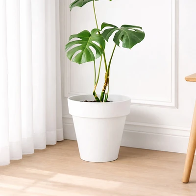 Gambar Soleil Nara Pot Tanaman Plastik Basic 33x33x30 cm - Putih