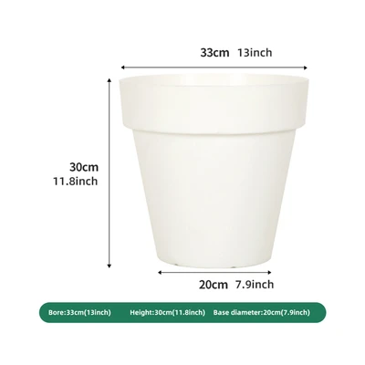 Gambar Soleil Nara Pot Tanaman Plastik Basic 33x33x30 cm - Putih