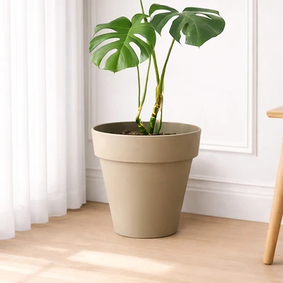 Gambar Soleil Nara Pot Tanaman Plastik Basic 38x38x35 cm - Cokelat