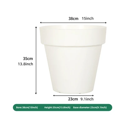 Gambar Soleil Nara Pot Tanaman Plastik Basic 38x38x35 cm - Putih