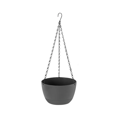 Gambar Soleil Nami Pot Tanaman Gantung Plastik 24x24x15 cm - Abu-abu Tua