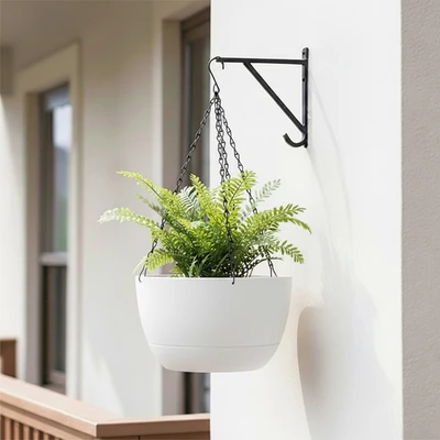 Gambar Soleil Nami Pot Tanaman Gantung Plastik 29x29x16.5 cm - Putih