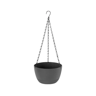 Gambar Soleil Nami Pot Tanaman Gantung Plastik 29x29x16.5 cm - Abu-abu Tua