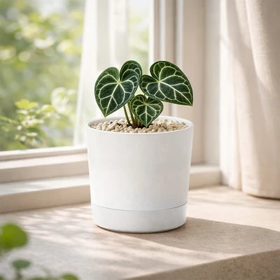 Gambar Soleil Nordic Pot Tanaman Self Watering Plastik 16.5x16.5x16 cm - Putih