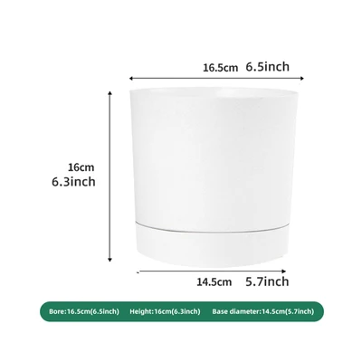 Gambar Soleil Nordic Pot Tanaman Self Watering Plastik 16.5x16.5x16 cm - Putih