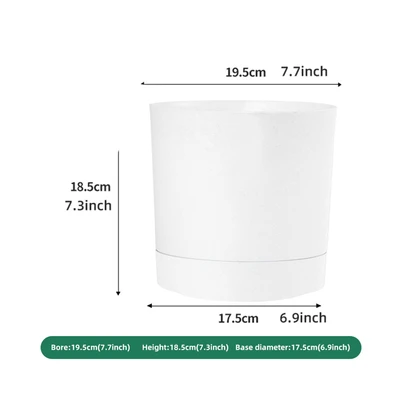 Gambar Soleil Nordic Pot Tanaman Self Watering Plastik 19.5x19.5x18.5 cm - Putih