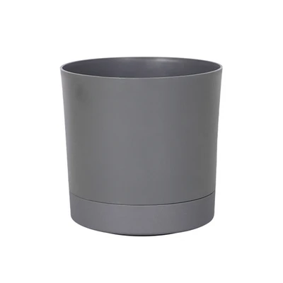 Gambar Soleil Nordic Pot Tanaman Self Watering Plastik 19.5x19.5x18.5 cm - Abu-Abu