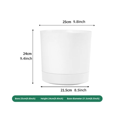 Gambar Soleil Nordic Pot Tanaman Self Watering Plastik 25x25x24 cm - Putih