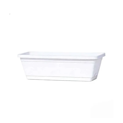 Gambar Soleil Siena Pot Tanaman Plastik Rectangular 50x20x15 cm - Putih