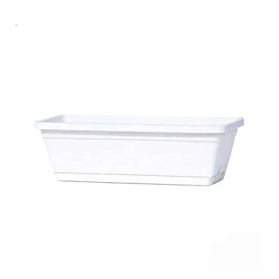 Gambar Soleil Siena Pot Tanaman Plastik Rectangular 58x23x18 cm - Putih
