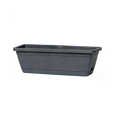 Gambar Soleil Siena Pot Tanaman Plastik Rectangular 58x23x18 cm - Abu-abu Tua