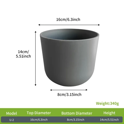 Gambar Soleil Lunea Pot Tanaman Plastik 16x16x14 cm - Abu-Abu