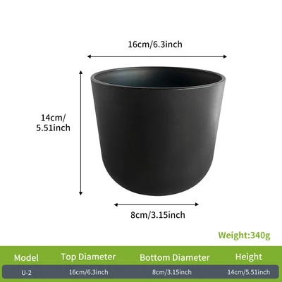 Gambar Soleil Lunea Pot Tanaman Plastik 16x16x14 cm - Hitam
