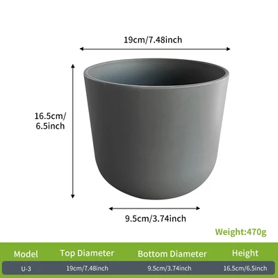 Gambar Soleil Lunea Pot Tanaman Plastik 19x19x16.5 cm - Abu-Abu