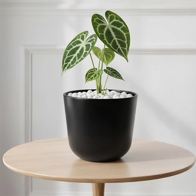 Gambar Soleil Lunea Pot Tanaman Plastik 19x19x16.5 cm - Hitam