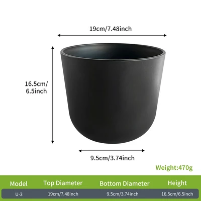 Gambar Soleil Lunea Pot Tanaman Plastik 19x19x16.5 cm - Hitam