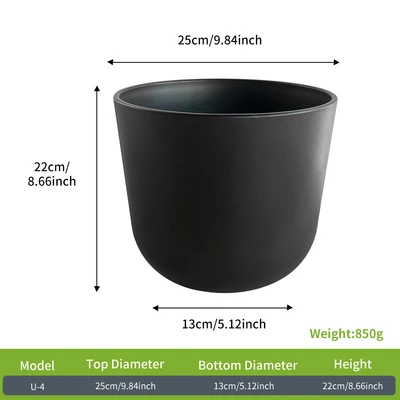 Gambar Soleil Lunea Pot Tanaman Plastik 25x25x22 cm - Hitam