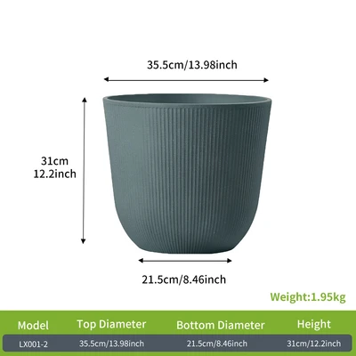 Gambar Soleil Nevia Pot Tanaman Plastik Round 35x35x31 cm - Abu-Abu