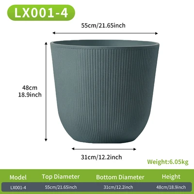 Gambar Soleil Nevia Pot Tanaman Plastik Round 55x55x48 cm - Abu-Abu