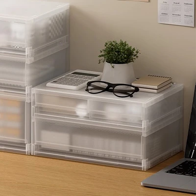 Gambar Stora Kotak Penyimpanan Plastik Frosted Double Wide 37x26x11.5 cm Transparan