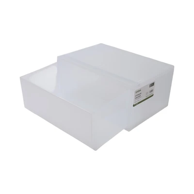 Gambar Stora Kotak Penyimpanan Plastik Frosted Single Wide 37x26x17.5 cm Transparan