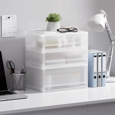 Gambar Stora Kotak Penyimpanan Plastik Frosted Double Wide 37x26x17.5 cm Transparan