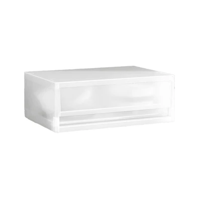 Gambar Stora Kotak Penyimpanan Plastik Frosted Single Slim 37x26x11.5 cm Transparan