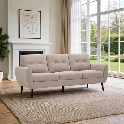 Gambar Informa Osaka Sofa Fabric 3 Seater - Cokelat Muda