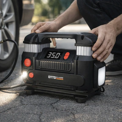 Gambar Maxbuilt Pompa Ban Elektrik Double Cylinder 12V - Hitam